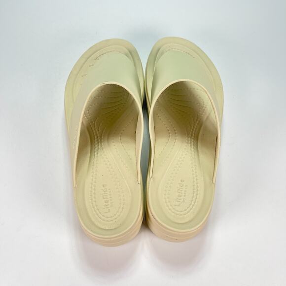 Crocs Getaway Platform Beige Lightweight Slip On Flip Flop Sandals Womens Size 8 - Picture 6 of 11